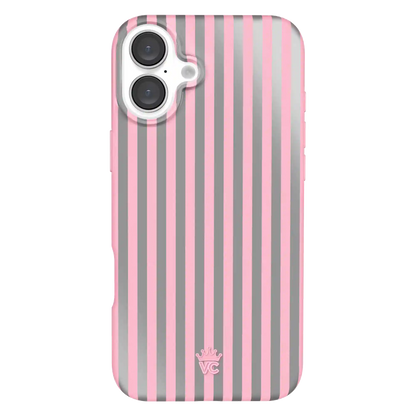 Pink Chrome Stripes iPhone Case