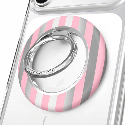 Pink Chrome Stripes MagSafe Grip Ring