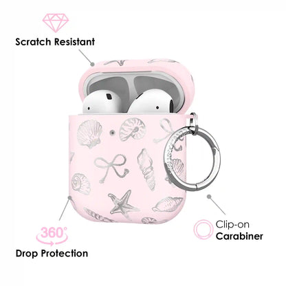 Pink Coastal Seashells AirPod Case