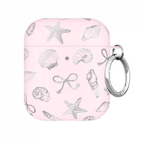 Pink Coastal Seashells AirPod Case