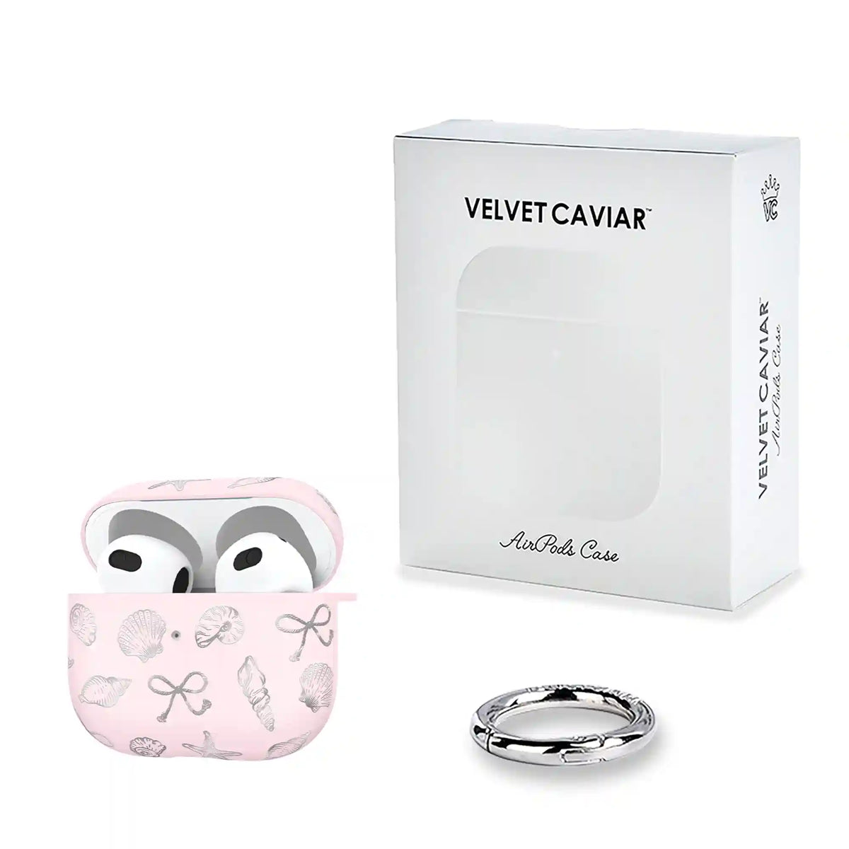 Pink Coastal Seashells AirPod Case