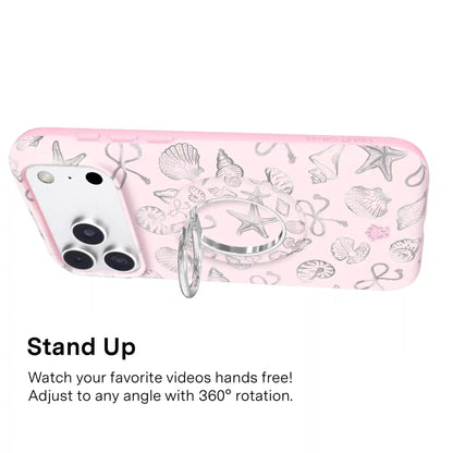 Pink Coastal Seashells MagSafe Grip Ring