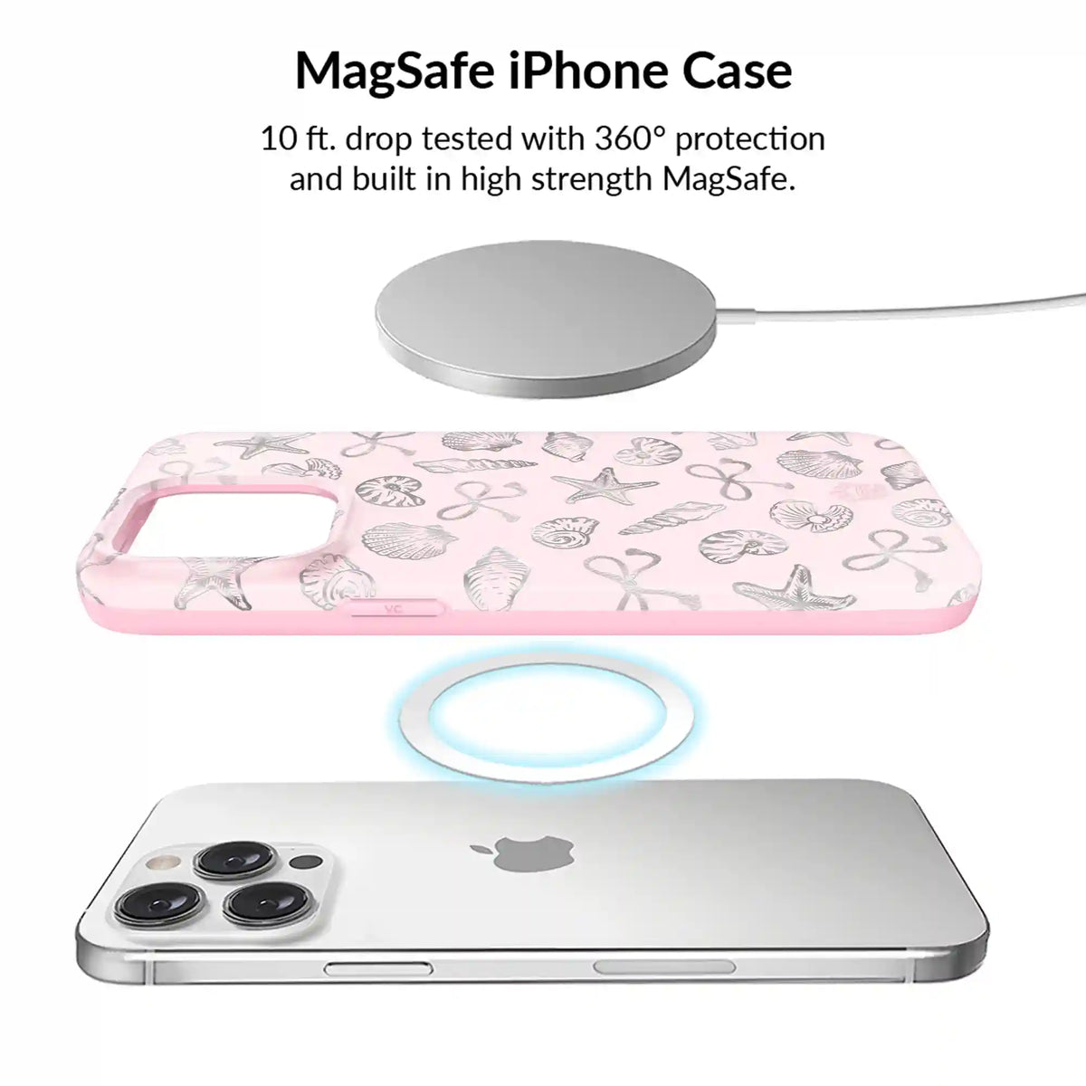 Pink Coastal Seashells iPhone Bundle Set
