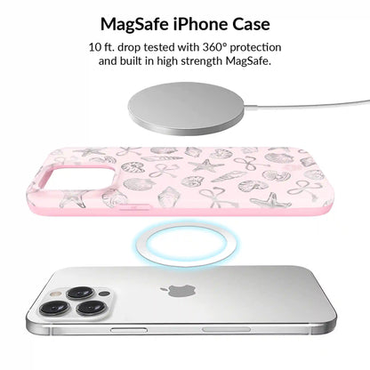 Pink Coastal Seashells iPhone Bundle Set