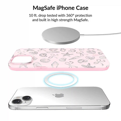 Pink Coastal Seashells iPhone Bundle Set