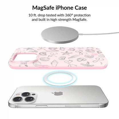Pink Coastal Seashells iPhone Bundle Set