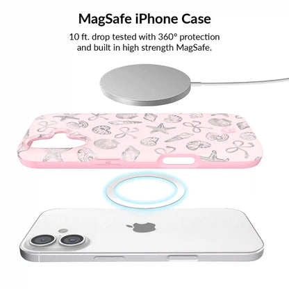 Pink Coastal Seashells iPhone Bundle Set