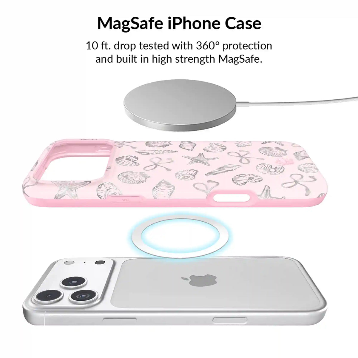 Pink Coastal Seashells iPhone Bundle Set