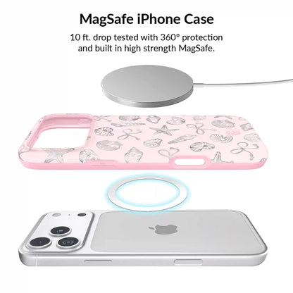 Pink Coastal Seashells iPhone Bundle Set