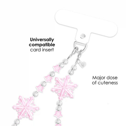 Pink Snowflake Phone Charm