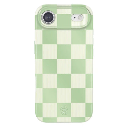 Pistachio Vibe Checkered iPhone Case