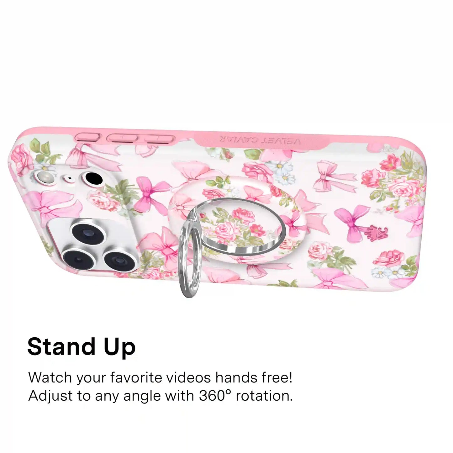 Posie Pink Bow MagSafe Grip Ring