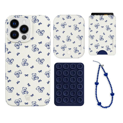 Preppy Teddy iPhone Bundle Set - Wallet