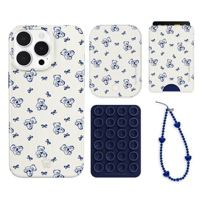 Preppy Teddy iPhone Bundle Set - Wallet