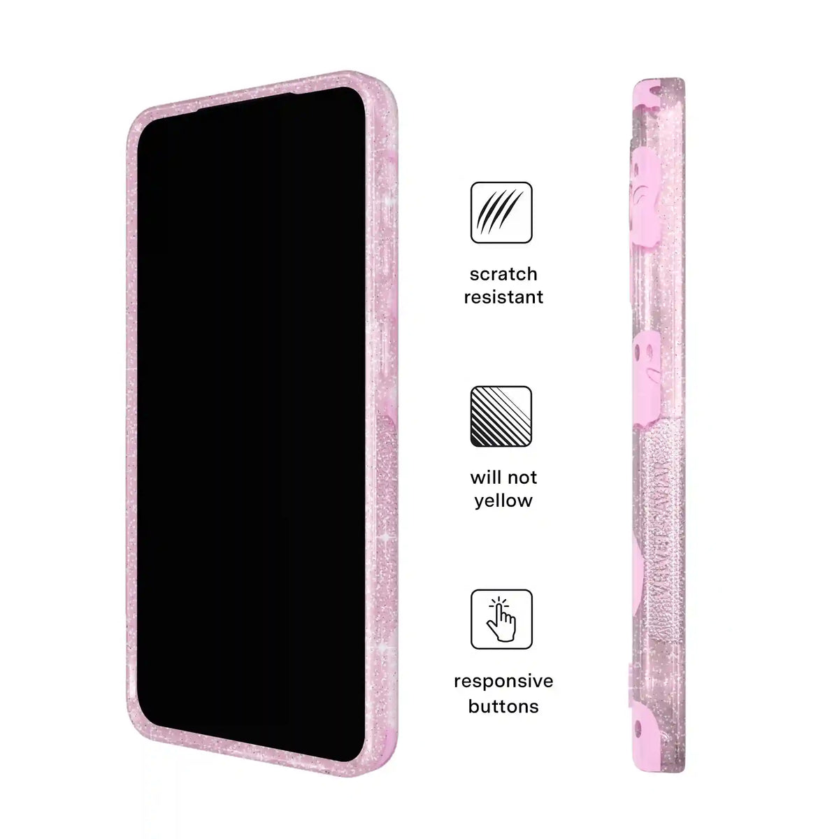 Ghosted Pink Glitter Samsung Case