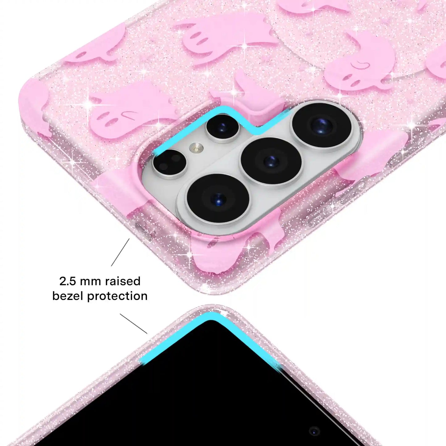 Ghosted Pink Glitter Samsung Case