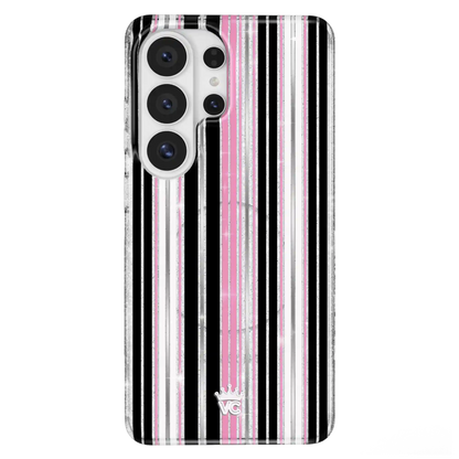 Pretty Punk Stripes Glitter Samsung Case