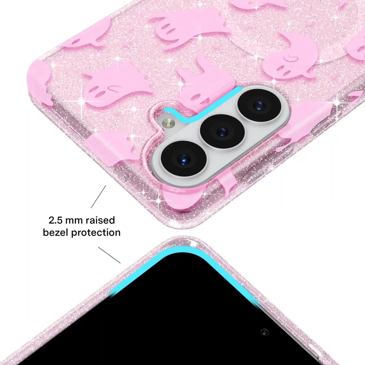 Ghosted Pink Glitter Samsung Case