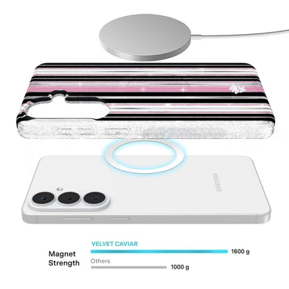 Pretty Punk Stripes Glitter Samsung Case