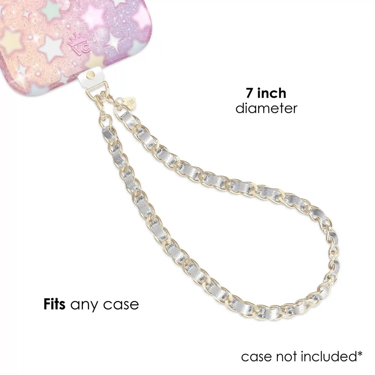 Silver Leather Chain Phone Charm