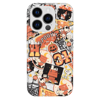 Snoopy Halloween Varsity Glitter iPhone Case