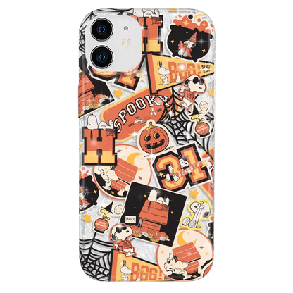 Snoopy Halloween Varsity Glitter iPhone Case