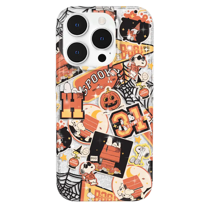 Snoopy Halloween Varsity Glitter iPhone Case