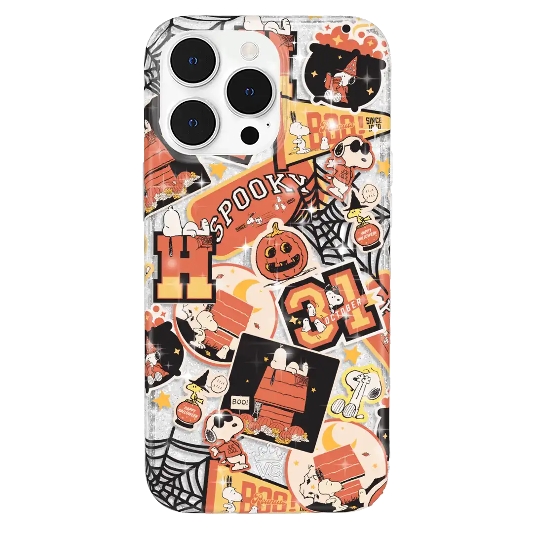 Snoopy Halloween Varsity Glitter iPhone Case