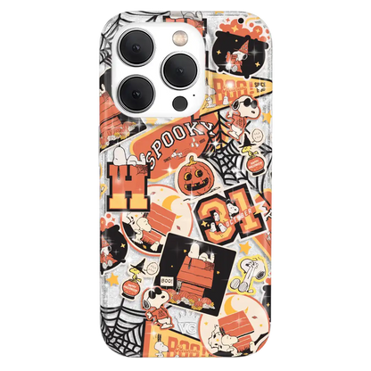 Snoopy Halloween Varsity Glitter iPhone Case