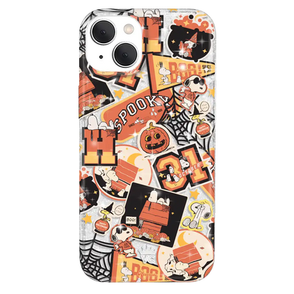 Snoopy Halloween Varsity Glitter iPhone Case