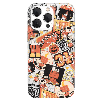Snoopy Halloween Varsity Glitter iPhone Case