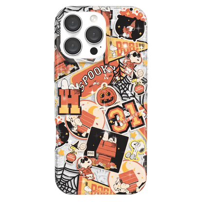 Snoopy Halloween Varsity Glitter iPhone Case
