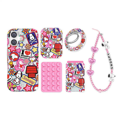 Snoopy Patchwork Glitter iPhone Bundle Set