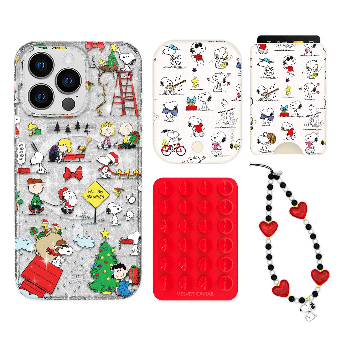 Snoopy Christmas Glitter iPhone Bundle Set - Wallet
