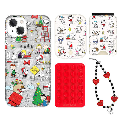 Snoopy Christmas Glitter iPhone Bundle Set - Wallet