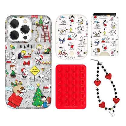 Snoopy Christmas Glitter iPhone Bundle Set - Wallet