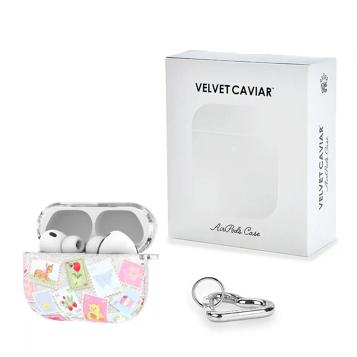 Spring Whimsy Stamps Glitter AirPod Case