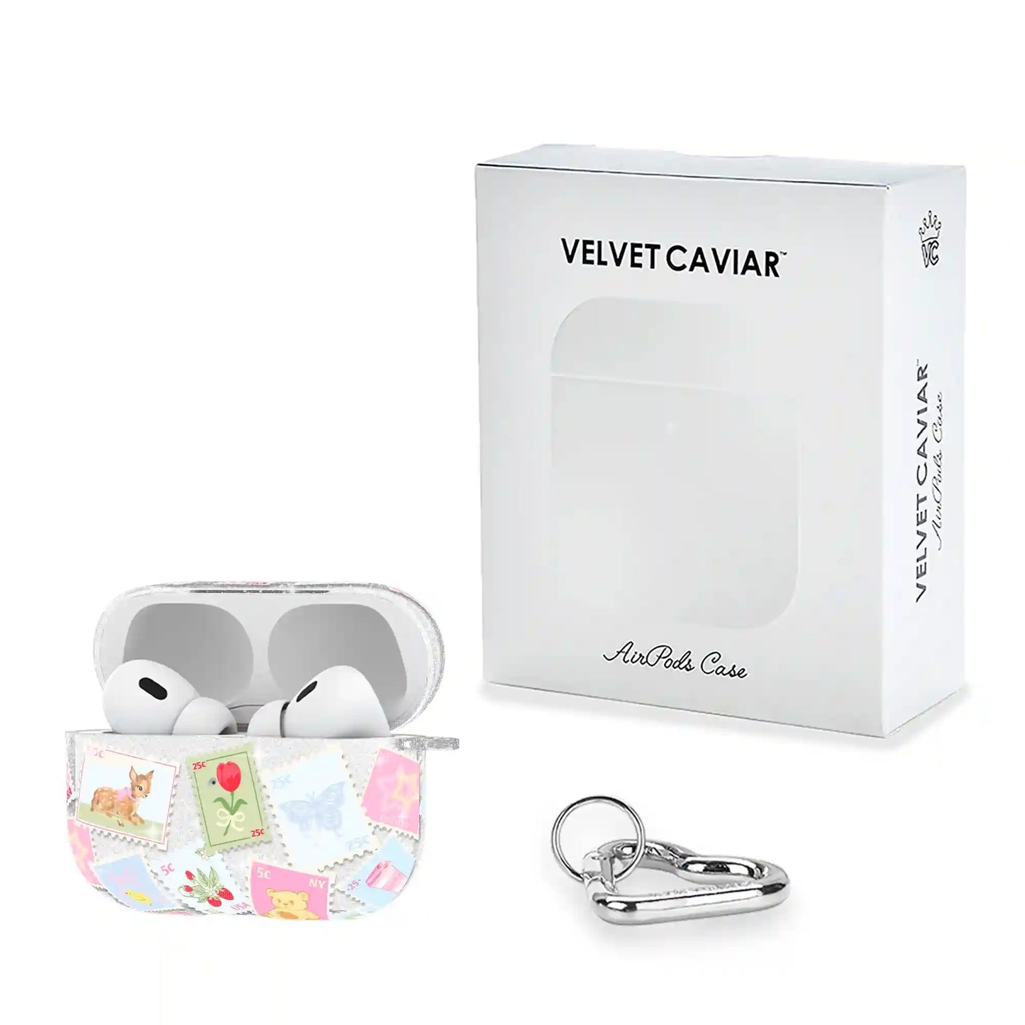 Spring Whimsy Stamps Glitter AirPod Case