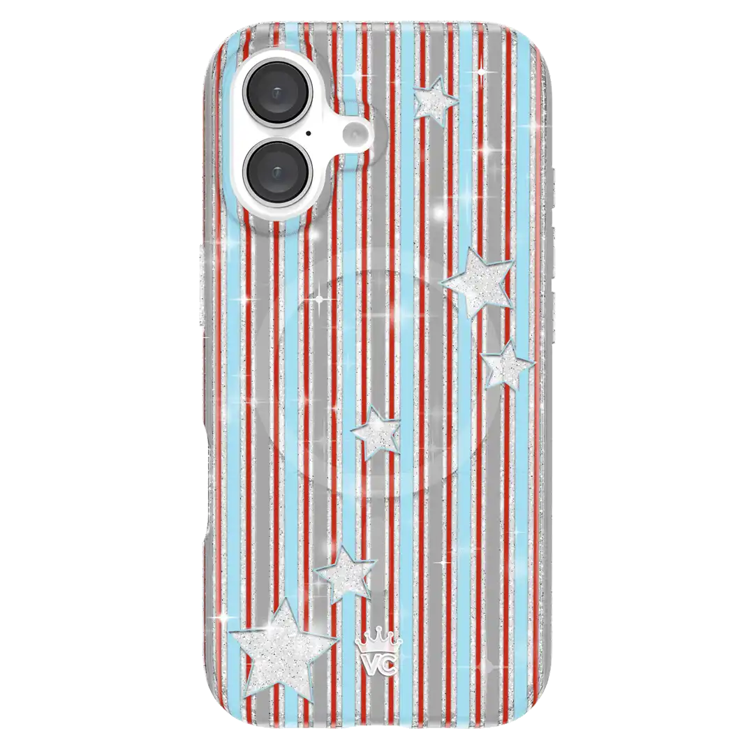 Stars & Stripes Glitter iPhone Case