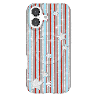 Stars & Stripes Glitter iPhone Case