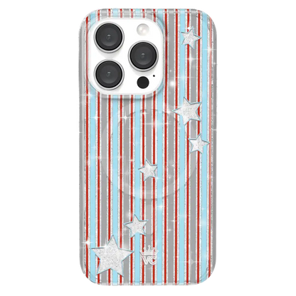 Stars & Stripes Glitter iPhone Case