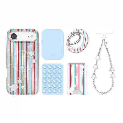 Stars & Stripes Glitter iPhone Bundle Set