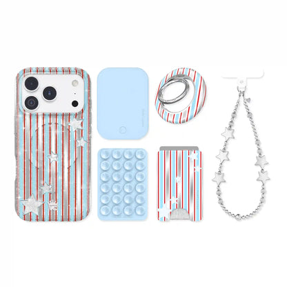 Stars & Stripes Glitter iPhone Bundle Set