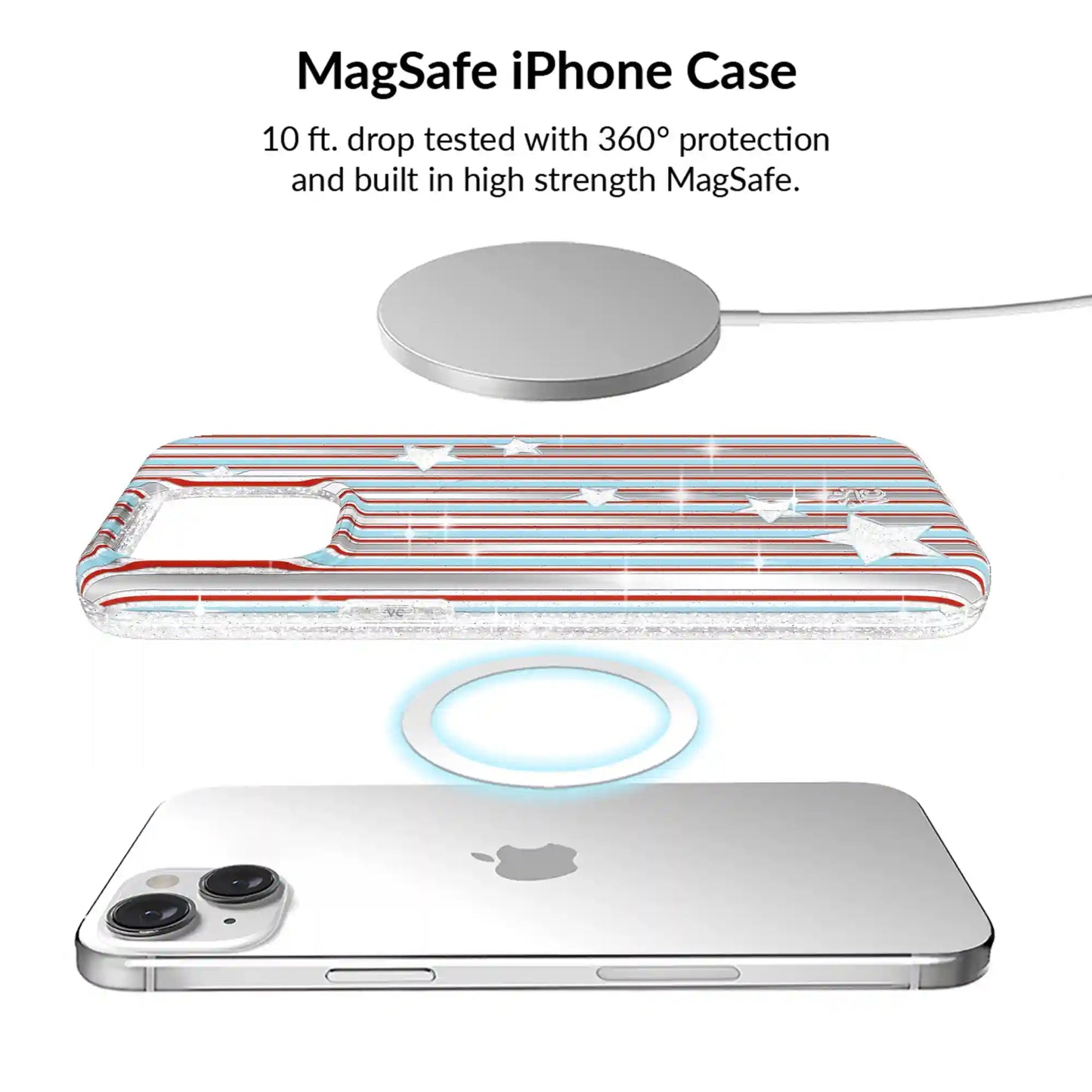 Stars & Stripes Glitter iPhone Bundle Set