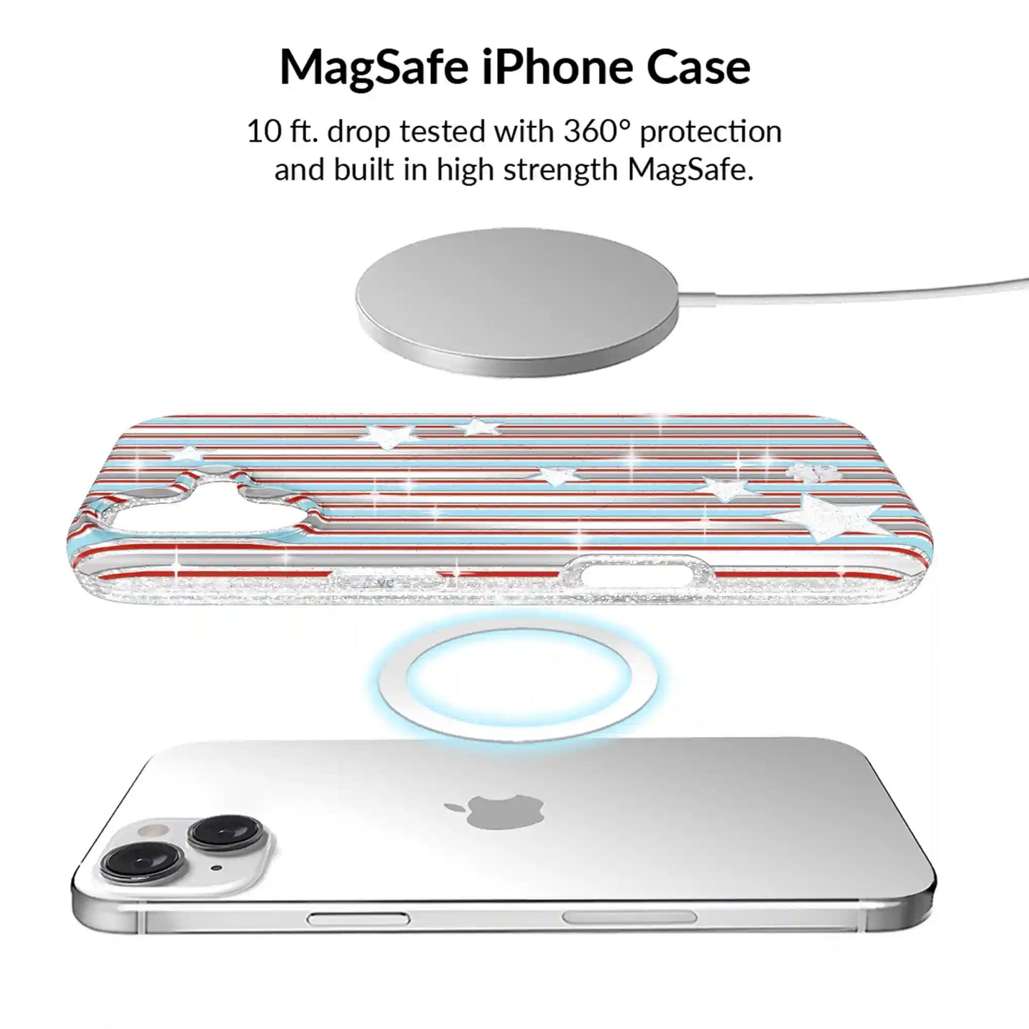 Stars & Stripes Glitter iPhone Bundle Set
