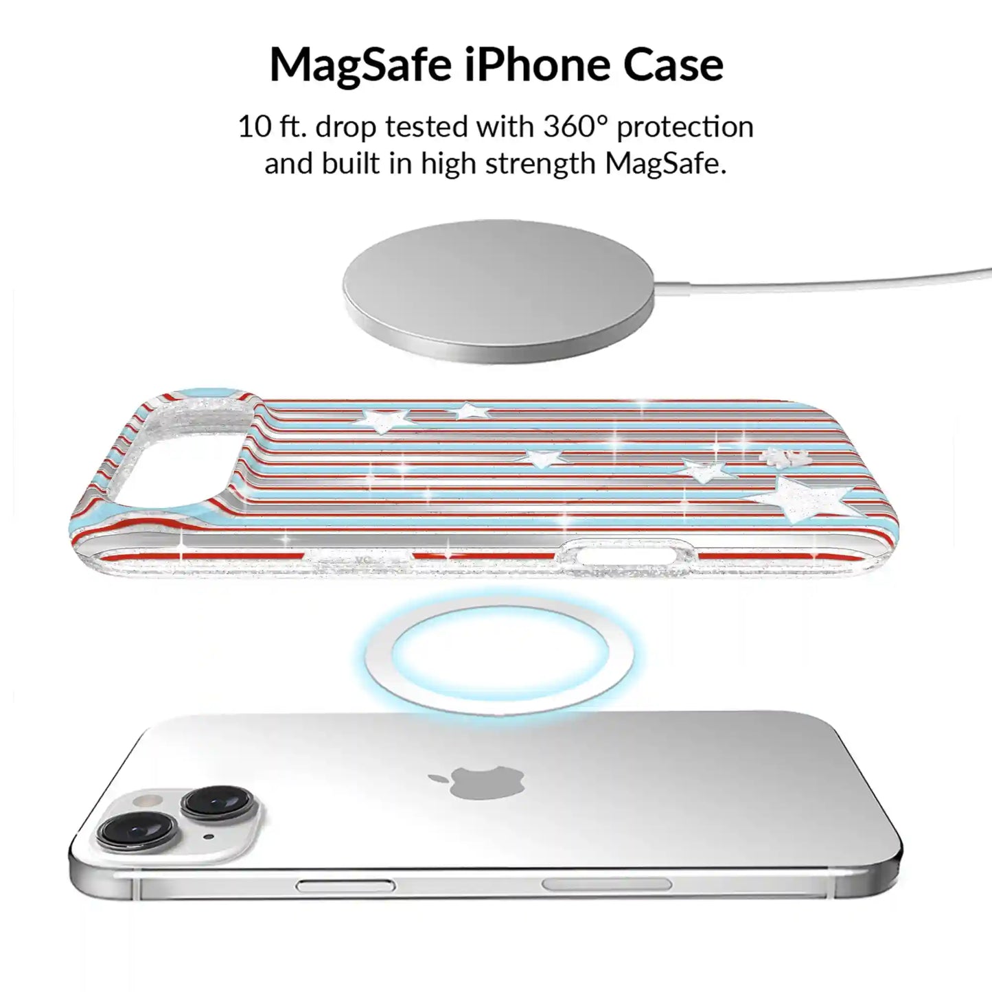 Stars & Stripes Glitter iPhone Bundle Set