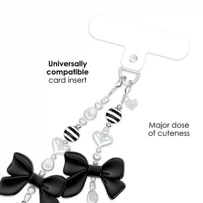 Gothic Black Bows Phone Charm