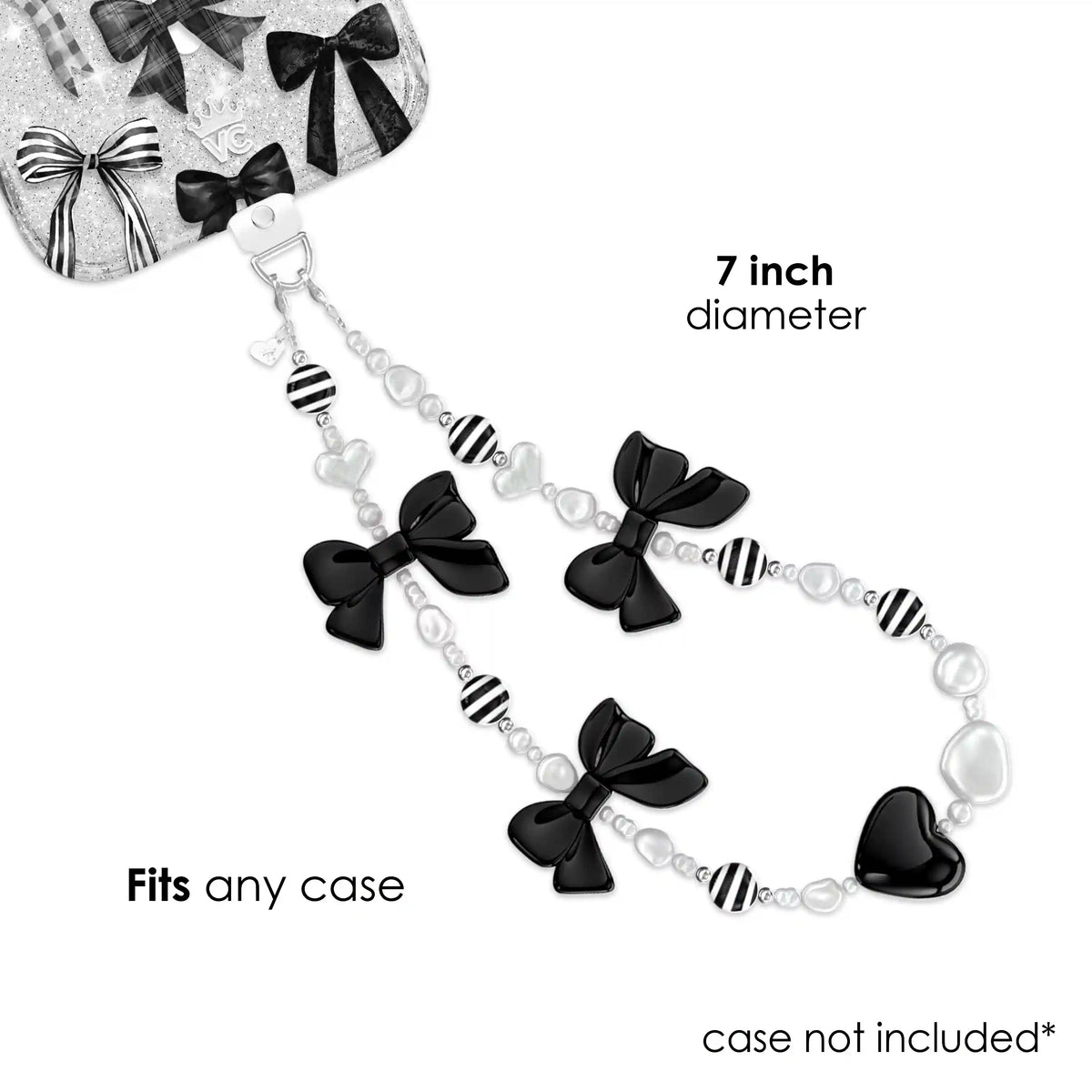 Gothic Black Bows Phone Charm