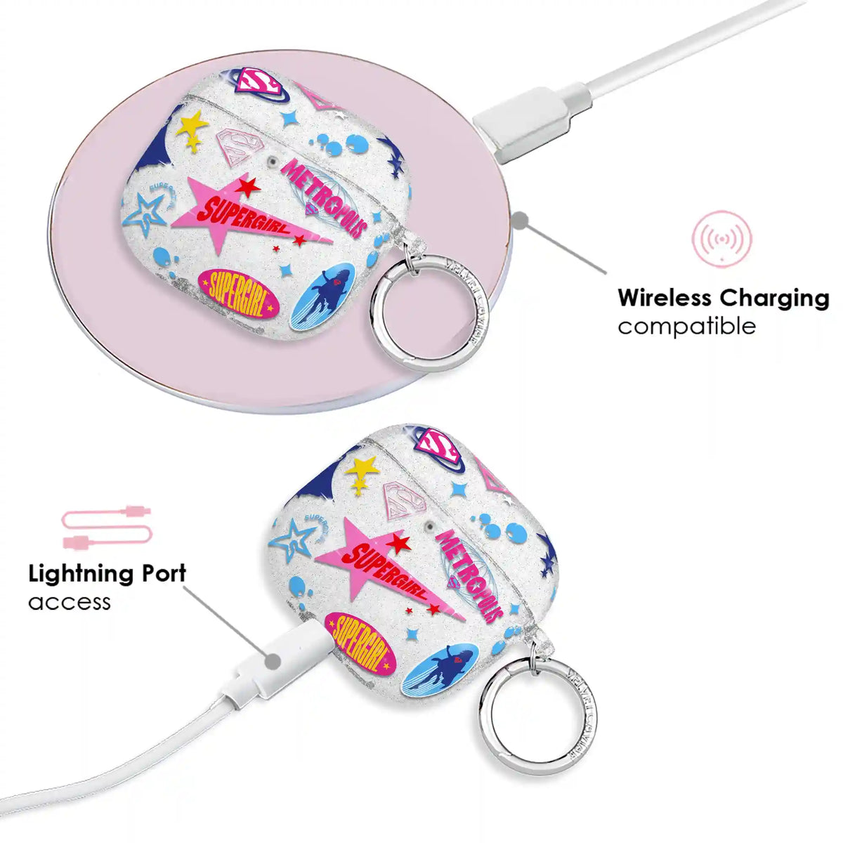 Supergirl Krypto Glitter AirPod Case
