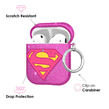 Supergirl Stardust Glitter AirPod Case